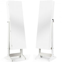 Load image into Gallery viewer, Standing Jewelry Armoire Cabinet with Full Length Mirror-White
