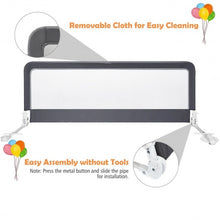 Load image into Gallery viewer, 59&quot; Breathable Baby Children Toddlers Bed Rail-Gray
