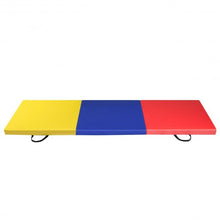 Load image into Gallery viewer, 6&#39; x 2&#39; Exercise Tri-Fold Gymnastics Mat w/ Carrying Handles-Multicolor
