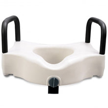 Load image into Gallery viewer, 5&quot; Medical Plastic Toilet Seat with Lock and Removable Armrests
