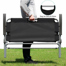 Load image into Gallery viewer, 2 Person Folding Camping Bench Portable Double Chair-Black
