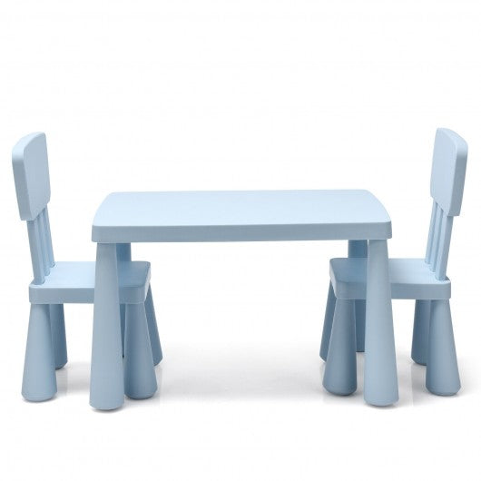 3-Piece Toddler Multi Activity Play Dining Study Kids Table and Chair Set-Blue