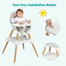 Load image into Gallery viewer, 4-in-1 Baby Wooden Convertible High Chair -Gray
