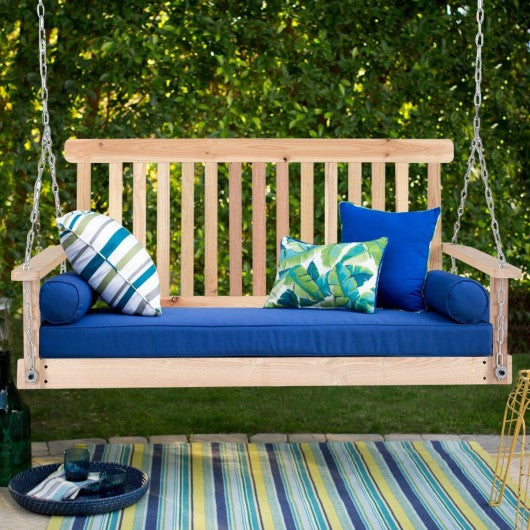 4' Wood Garden Hanging Seat Chains Porch Swing
