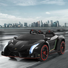 Load image into Gallery viewer, 12V 2-Seater Licensed Lamborghini Kids Ride On Car w/ RC &amp; Swing Function-Black
