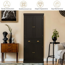 Load image into Gallery viewer, Cupboard Freestanding Kitchen Cabinet w/ Adjustable Shelves-Espresso

