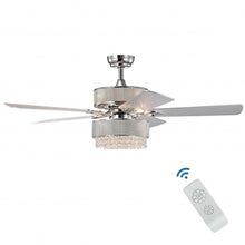 Load image into Gallery viewer, Modern Crystal Ceiling Chandelier Fan With Light Chrome Finished
