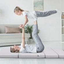 Load image into Gallery viewer, 4&quot; Tri-Fold Sofa Bed Foam Mattress with Handles-Twin size
