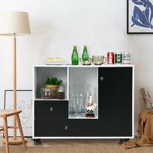 Load image into Gallery viewer, Lateral Mobile Filing Cabinet with 2 Drawers-Black

