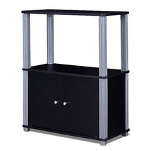Load image into Gallery viewer, TV Stand Component Console Multipurpose Shelf with Storage Cabinet-Black
