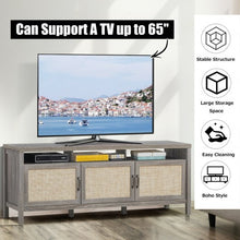 Load image into Gallery viewer, Storage TV Stand Entertainment Media Center for TV&#39;s up to 65&quot;-Gray
