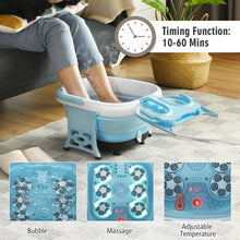 Load image into Gallery viewer, Foldable Foot Spa Bath Motorized Massager with Bubble Red Light Timer Heat-Blue
