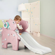 Load image into Gallery viewer, 3in1 Toddler Climber Slide Set w/Toss Toy &amp; Basketball Hoop Indoor &amp;Outdoor-Pink
