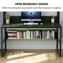 Load image into Gallery viewer, Storage Writing Desk Computer Desk with Hutch &amp; Bookshelf-Gray
