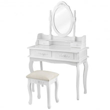 Load image into Gallery viewer, Mirror Jewelry Storage Makeup Dressing Table Vanity Set

