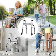 Load image into Gallery viewer, Aluminum Heavy-Duty Folding Wheeled Stand-Assist Walker-Gray
