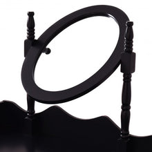 Load image into Gallery viewer, Wooded Vanity Table Set with Oval Mirror and Rotating Mirror-Black
