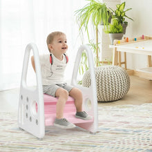 Load image into Gallery viewer, Kids Step Stool Learning Helper with Armrest for Kitchen Toilet Potty Training
