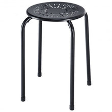 Load image into Gallery viewer, Set of 6 Stackable Backless Round Metal Stool Set-Black
