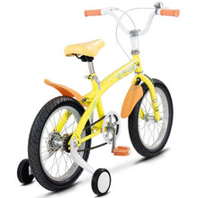 Load image into Gallery viewer, 16&quot; Outdoor Sports Kids Bicycle with Training Wheels Bell-Yellow
