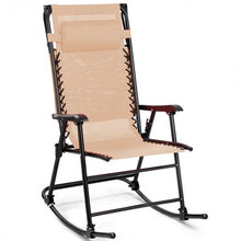Load image into Gallery viewer, Zero Gravity Folding Rocking Chair Rocker Porch-Beige
