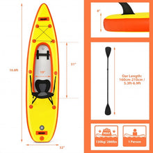 Load image into Gallery viewer, 10.8&#39;  Inflatable Kayak Set K1 1-Person Sit-On-Top Kayak with Oars-Yellow
