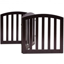 Load image into Gallery viewer, 24&#39;&#39; Configurable Folding Standing 3 Panel Wood Pet Fence-Brown
