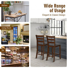 Load image into Gallery viewer, 2Pcs Counter Height Chairs with Fabric Seat and Rubber Wood Legs
