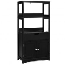 Load image into Gallery viewer, Bathroom Storage Cabinet with Drawer and Shelf Floor Cabinet-Black
