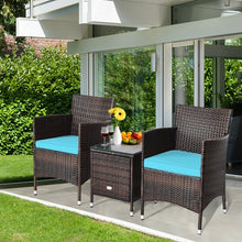 Load image into Gallery viewer, 3 pcs Outdoor Rattan Wicker Furniture Set-Blue
