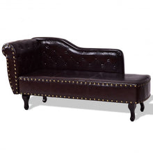 Load image into Gallery viewer, Tufted Back Nailheads PU Leather Lounge Sofa Chair
