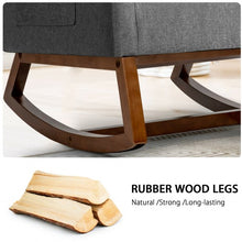 Load image into Gallery viewer, Rocking High Back Upholstered Lounge Armchair with Side Pocket-Gray
