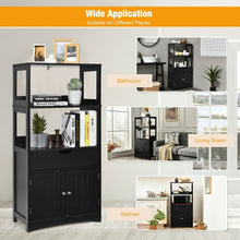 Load image into Gallery viewer, Bathroom Storage Cabinet with Drawer and Shelf Floor Cabinet-Black

