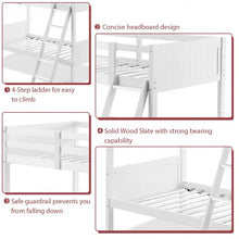 Load image into Gallery viewer, Wooden Bunk Beds Convertable 2 Individual Beds-White
