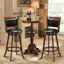 Load image into Gallery viewer, 29" Swivel Bar Height Stool Wooden Upholstered Dining Chair
