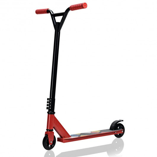 Lightweight Aluminum Freestyle Stunt Kick Scooter 2 Wheels Adults Teenagers Red