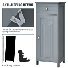 Load image into Gallery viewer, Wooden Storage Free-Standing Floor Cabinet with Drawer and Shelf-Gray
