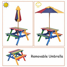 Load image into Gallery viewer, 4 Seat Kids Picnic Table with Umbrella
