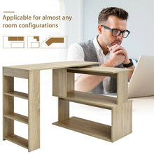 Load image into Gallery viewer, Study L-Shaped Rotating Corner Computer/Laptop Table with Bookshelves
