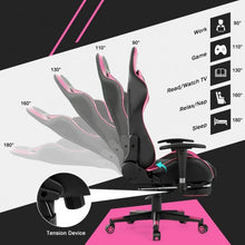 Load image into Gallery viewer, Massage Gaming Chair with Footrest-Pink
