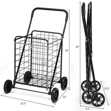 Load image into Gallery viewer, Portable Folding Shopping Cart Utility for Grocery Laundry-Black

