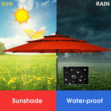 Load image into Gallery viewer, 10ft 3 Tier Patio Umbrella Aluminum Sunshade Shelter Double Vented-Red
