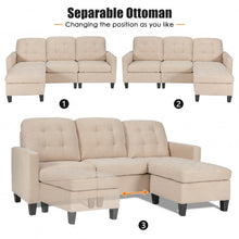 Load image into Gallery viewer, Convertible Sectional L-Shaped Couch with Reversible Chaise-Beige
