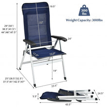 Load image into Gallery viewer, 2Pcs Patio Dining Chair with Adjust Portable Headrest-Blue
