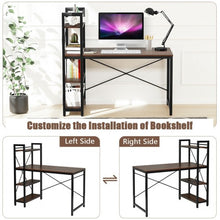 Load image into Gallery viewer, 47.5&quot; Writing Study Computer Desk with 4-Tier Shelves-Tan
