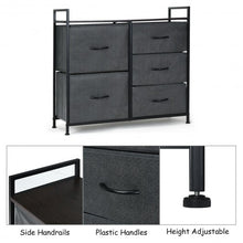Load image into Gallery viewer, 5 Drawers Room Wood Dresser Storage Side Table Display Organizer
