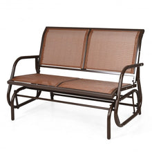 Load image into Gallery viewer, Swing Glider Chair 48&quot; Loveseat Rocker Lounge Backyard-Brown

