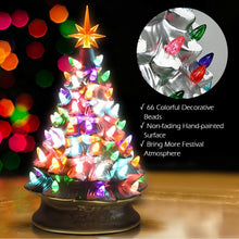 Load image into Gallery viewer, 15&quot; Pre-Lit Hand-Painted Ceramic Christmas Tree-Silver
