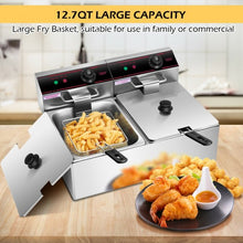 Load image into Gallery viewer, 5000W Dual Tank Electric Countertop Deep Fryer

