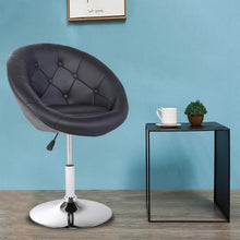 Load image into Gallery viewer, 1 PC Modern Adjustable Swivel Round PU Leather Chair-Black

